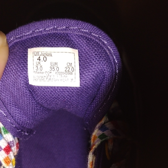 Vans Girls Kids Sneakers in Purple with Multicolor Accents Size 4 - Picture 4 of 4